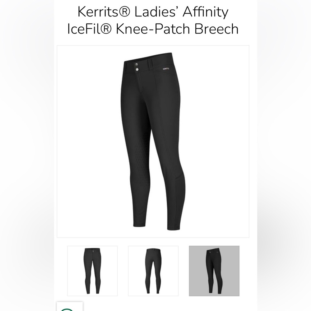 Kerrits Afinity Ice Fil Knee Patch Breech, Small